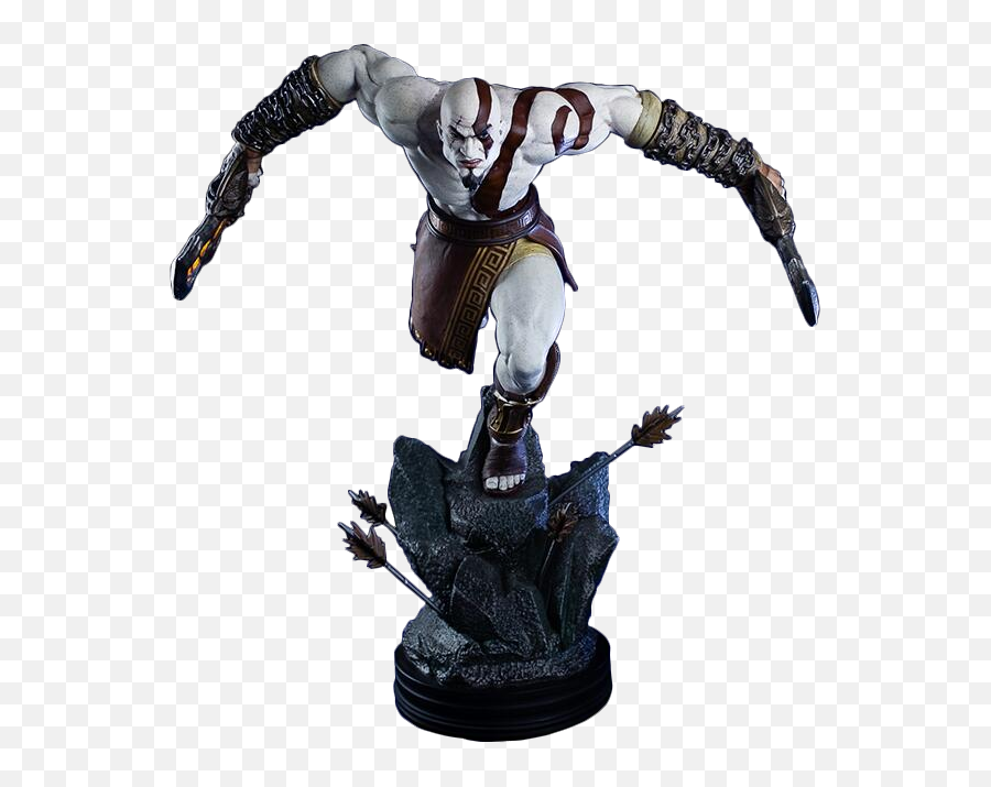 God Of War Lunging Kratos Statue - God Of Ascension Png,Kratos Transparent