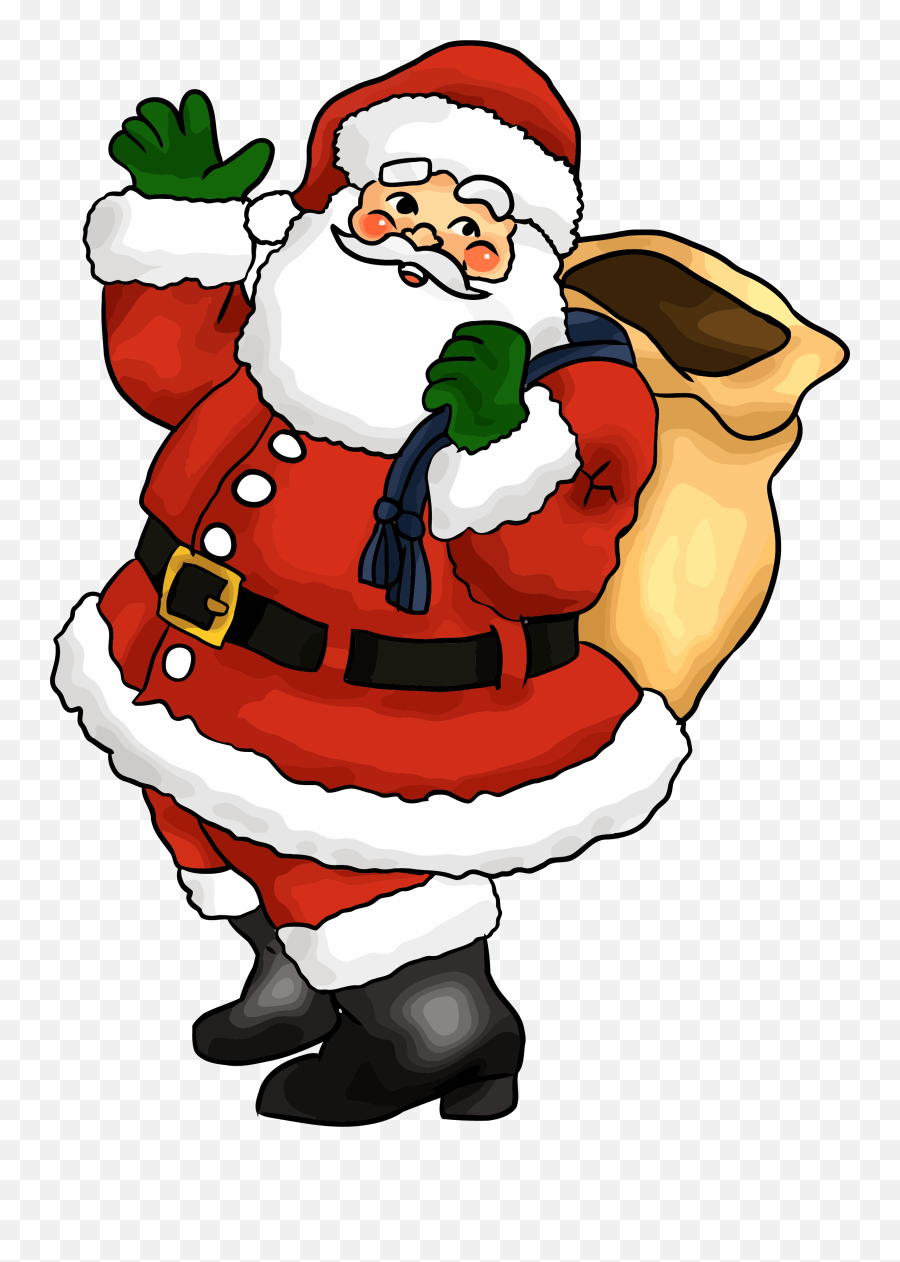 Christmas Santa Claus Bye Cartoon - Santa Claus Animated Png,Bye Png - free  transparent png images 