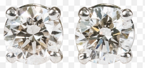 Natural Solitaire K Gold Pierced Studs Sold - Diamond Png,Diamond Earring Png