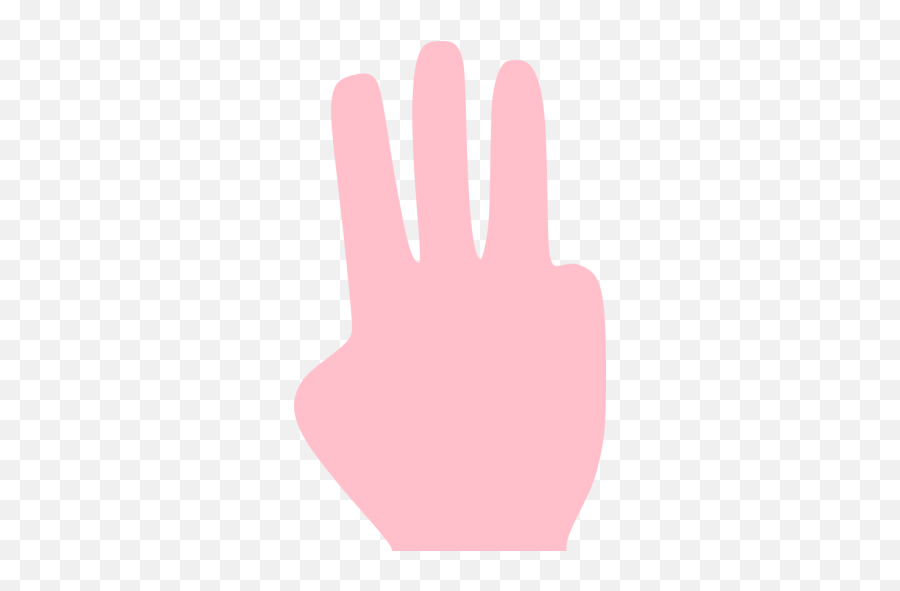 Pink Three Fingers Icon - Free Pink Hand Icons Sign Language Png,Gun Icon Anime Gif