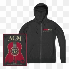 Academy Of Country Music Charcoal Heather Zip Up Hoodie - Hoodie Png,Country Music Png