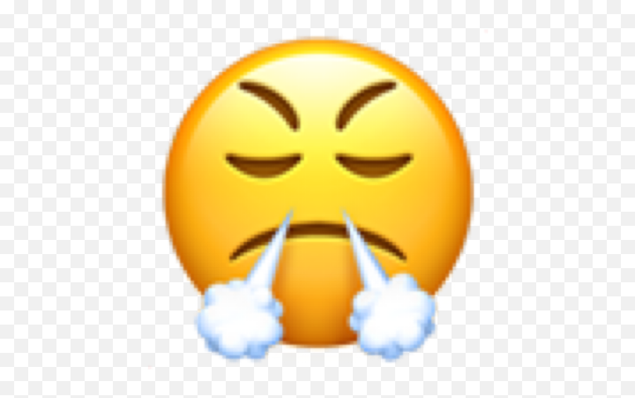 Mad Emoji Yellow White Grr Gr Grrr - Smoke Out Of Nose Emoji Png,Annoyed Emoji Png