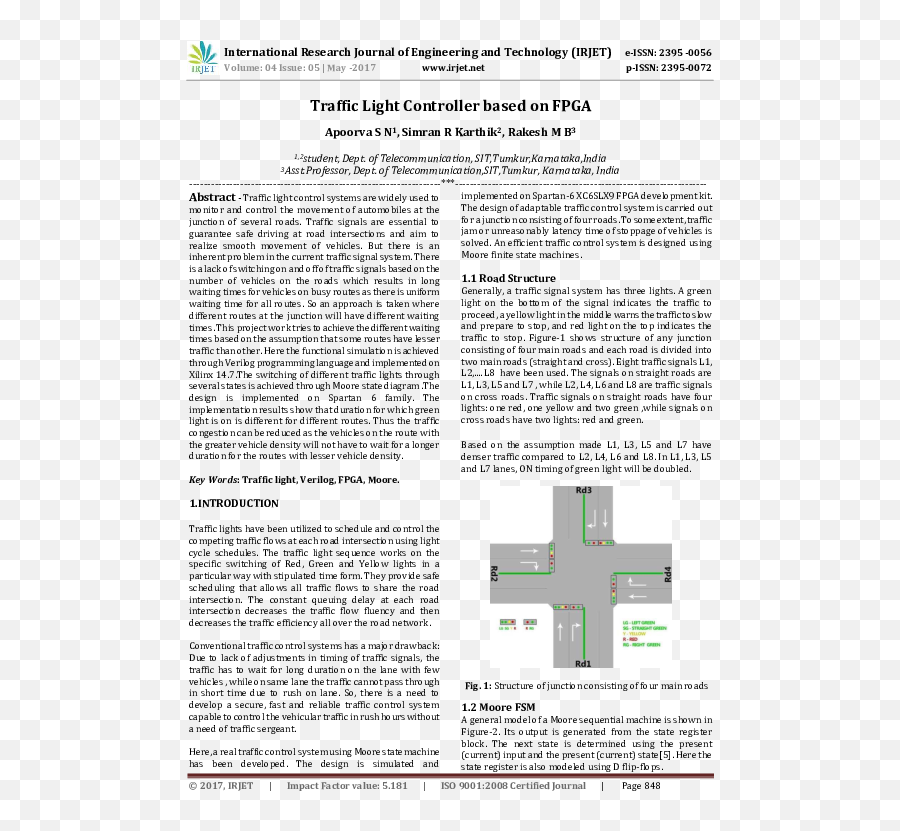 Pdf Traffic Light Controller Based - Document Png,Traffic Light Icon In Computer