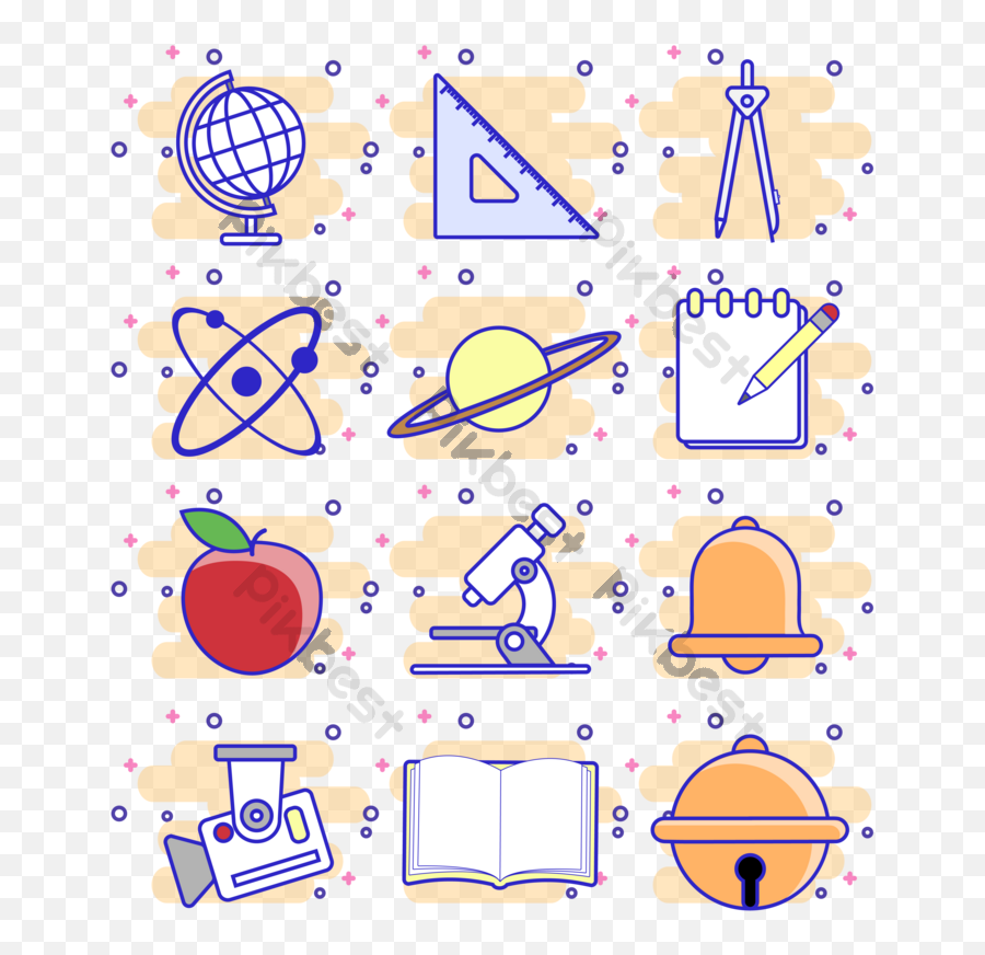 School Supplies Icon Image Ai Free Download - Pikbest Png,Memory Game Icon