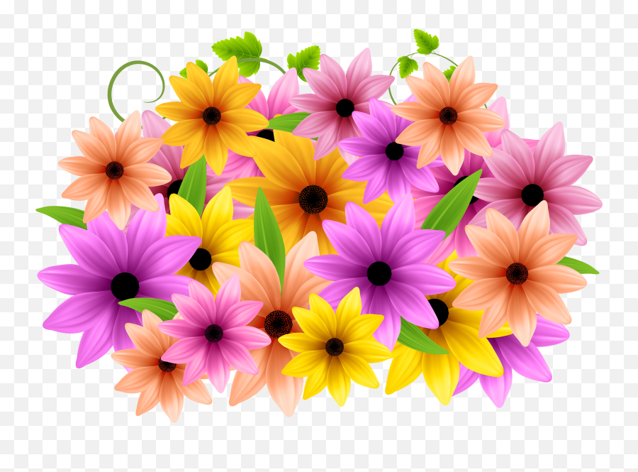 Download Free Png Flowers Decoration Clip Art Image - Pink Tropical Flowers Clipart,Decorations Png