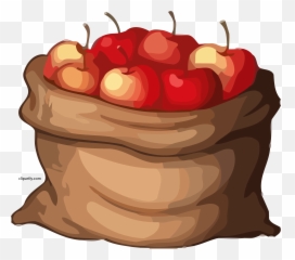 Apple Sack Clipart Png - Basket Apple Clipart,Sack Png