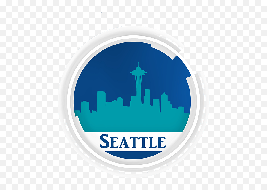 Circle Over Blue Seattle Skyline Duvet Cover - Friendship Of Nations Arch Png,Seattle Skyline Png