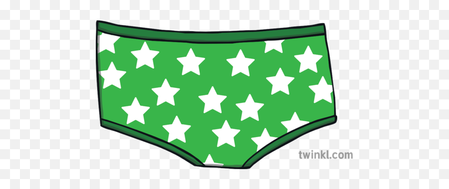 Green Underwear With White Stars Illustration - Twinkl Please Rate Us Png,White Stars Png