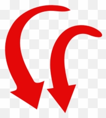 2 Red Arrow Curve Clip Art - vector clip art Curved Png