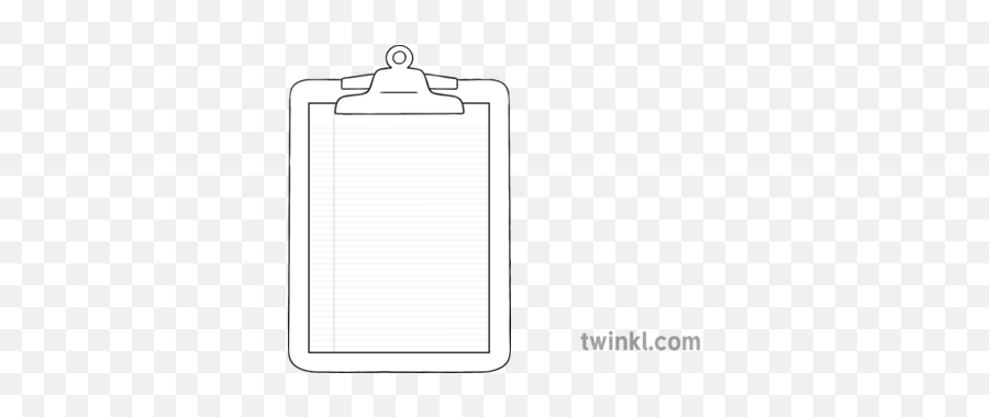 Clipboard With Lined Paper Black And White Illustration - Twinkl Clip Board Colouring Sheet Png,Lined Paper Png