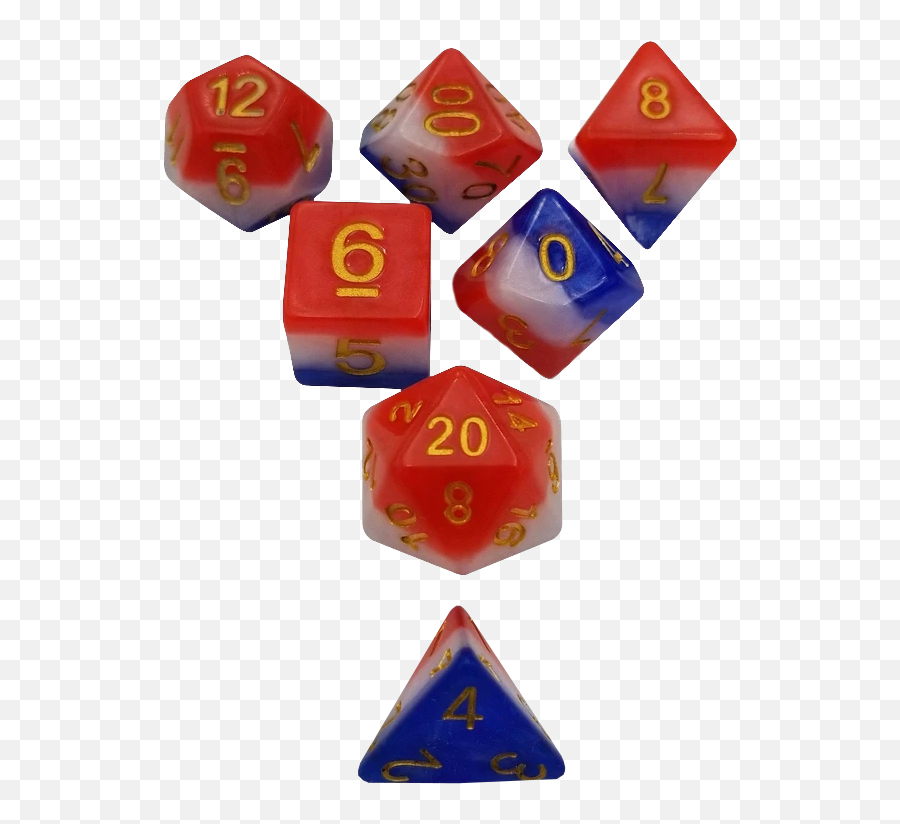 Freedom Dice - Red White And Blue Set Of 7 Polyhedral Dice Dice Game Png,Dice Png