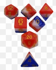 Freedom Dice - Red White and Blue Set of 7 Polyhedral Game png