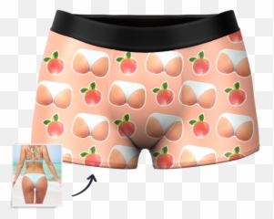 Menu0027s Custom Peach Photo Boxer Shorts - Peaches Booty png