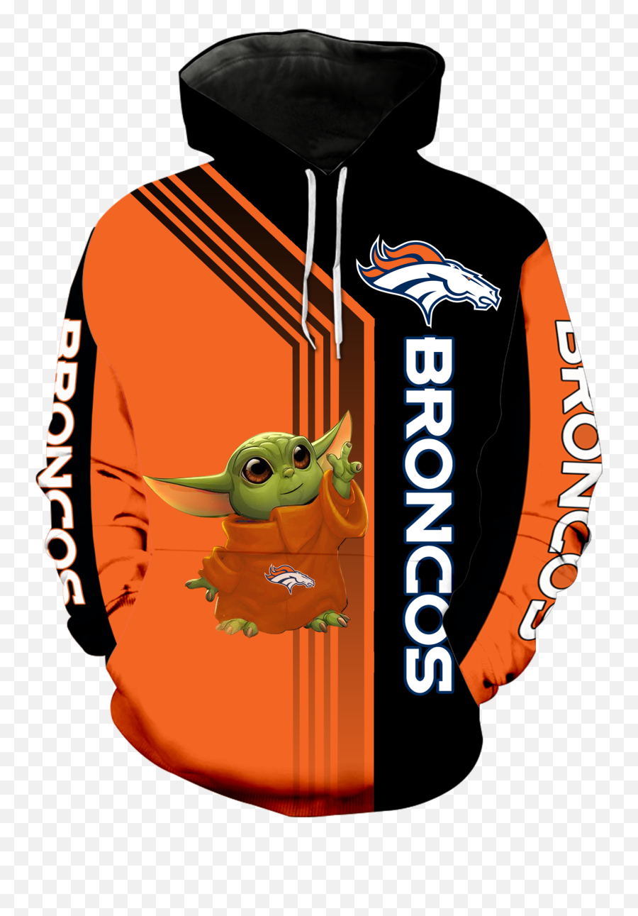 Denver Broncos Baby Yoda Green New Full All Over Print K1249 - Deadpool Sweatshirt Png,Denver Broncos Logo Png