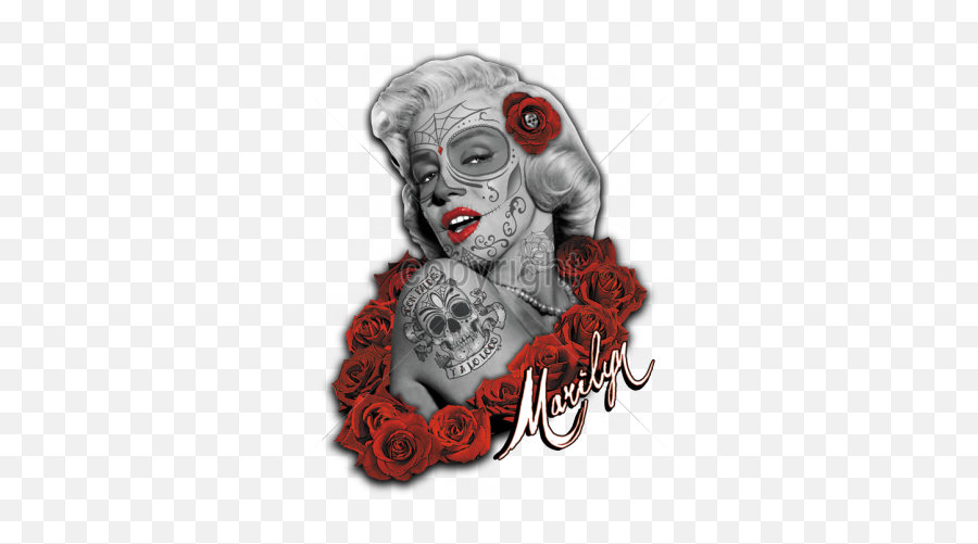 Dia De Los Muertos Marilyn Monroe - Marilyn Monroe Sugar Skull Tattoo Png,Dia De Los Muertos Png