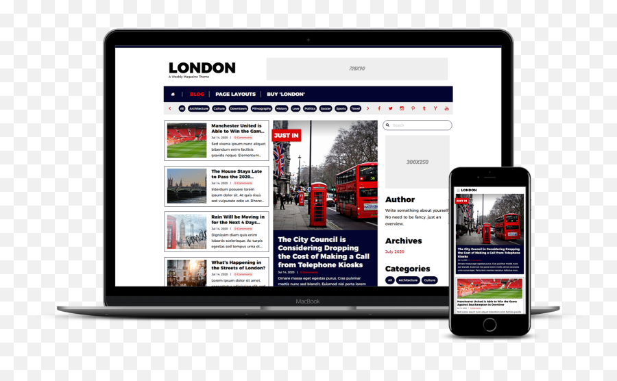 London Weebly Magazine Theme - Full Banner Png,Webly Logo