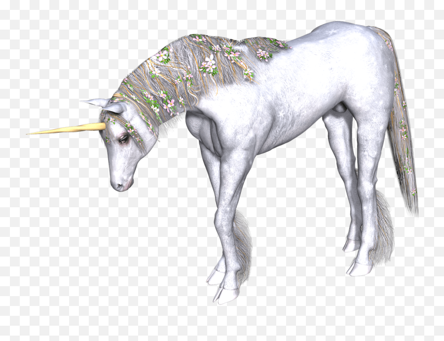 Full White Unicorn Head Down - Unicorn With Head Down Png,Transparent Unicorn