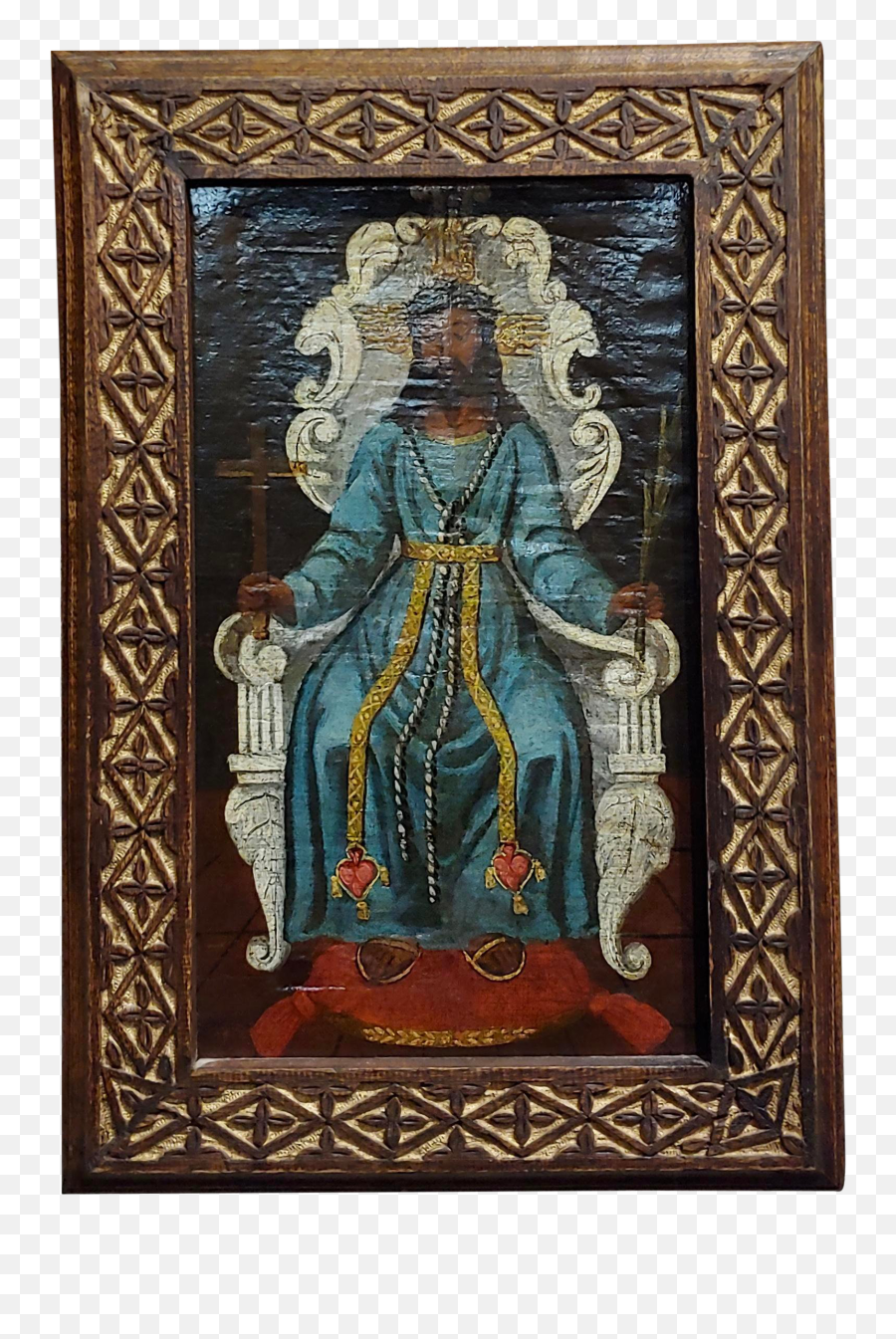 17th Century Spanish Colonial Icon Jesus Siting - Picture Frame Png,Agent Icon Showroom
