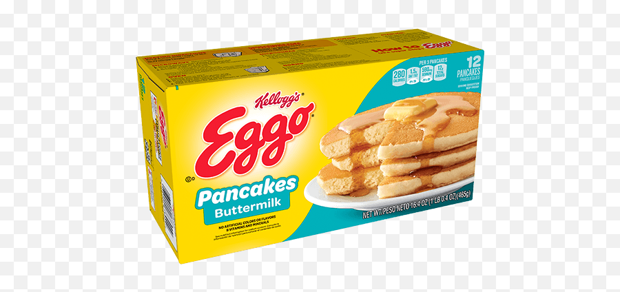 Kelloggu0027s Eggo Buttermilk Pancakes - Eggo Buttermilk Waffles Png,Pancakes Transparent
