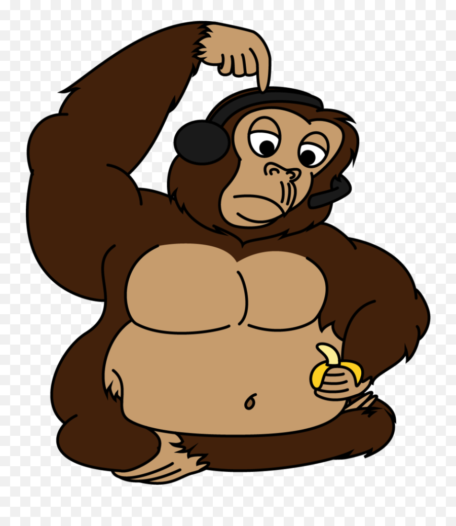 Gorilla Clip Cartoon Fat Banner Free - Fat Monkey Cartoon Png,Gorilla Cartoon Png
