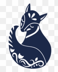 Fox Flower Pattern Ornament Illustration - Transparent PNG Cartoon