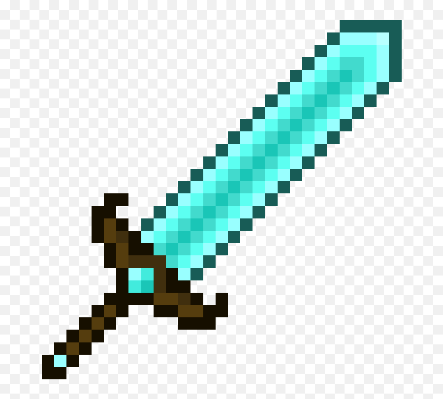Minecraft Dimond Sword Clipart - Wooden Sword Minecraft Png,Minecraft Diamond Sword Png