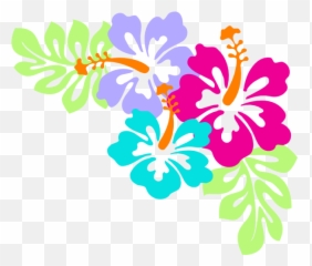 Download Hibiscus Corner Clip Art - Hawaiian Luau Clipart Transparent Hawaiian Flowers Png,Luau Png