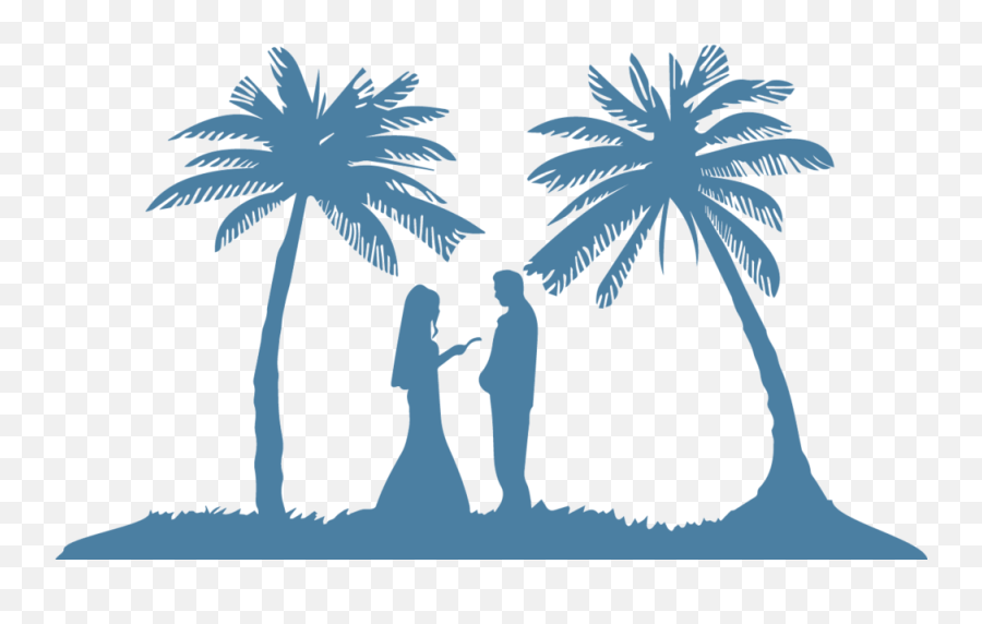 Silhouette - Beach Wedding Clip Art Png,Beach Silhouette Png