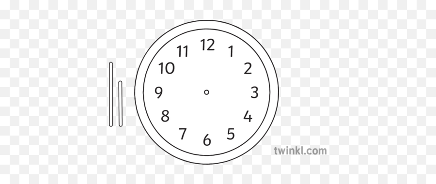 Blank Clock Face Telling Time Numbers Hands Editable Ks1 - Black And White Clock Blank Png,Clock Face Png