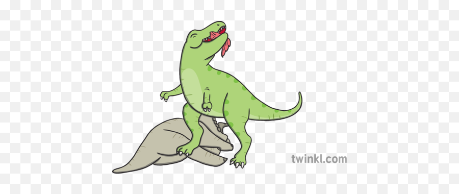 Trex Eating Illustration - Twinkl Animal Figure Png,Trex Png