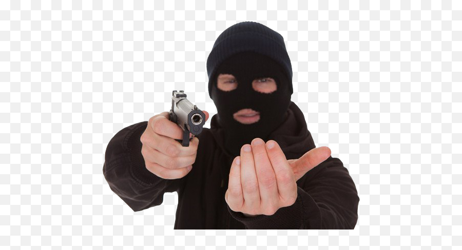 Armed Robber Transparent Png Play - Ski Mask Bank Robber,Revolver Transparent Background