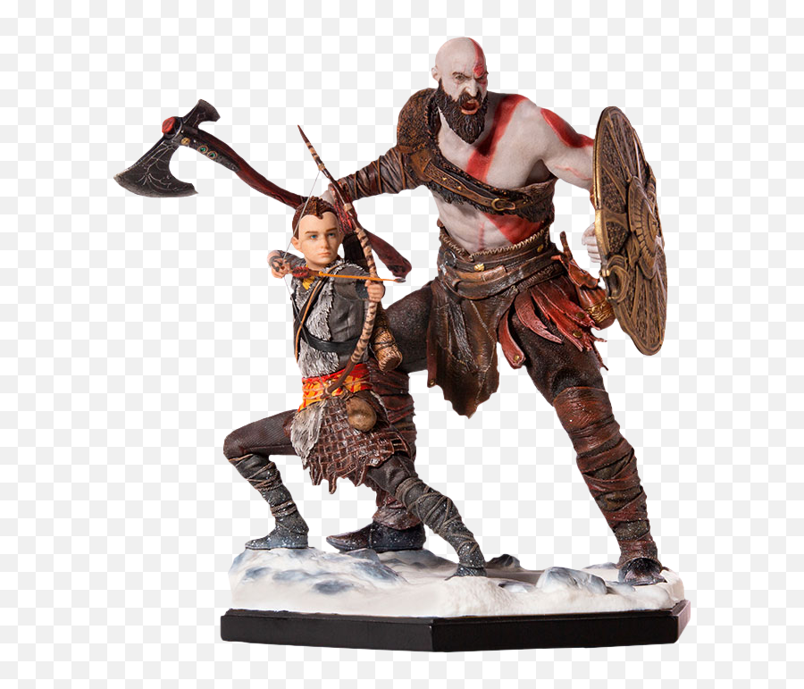 Kratos Atreus Scale Statue - God Of War Atreus Png,Kratos Transparent