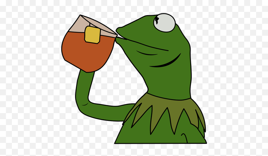 Download Hd Kermit Sipping Tea Png - Kermit Sipping Tea Kermit The Frog Sipping Tea,Kermit The Frog Png