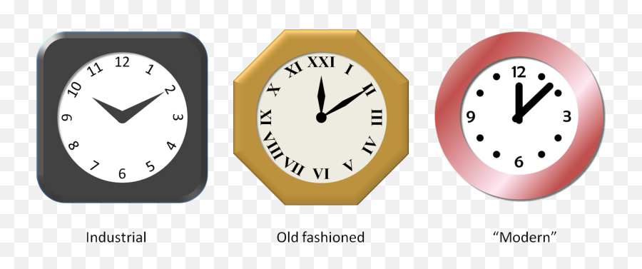 Drawing In Powerpoint - Different Clock Shapes Png,Old Clock Icon