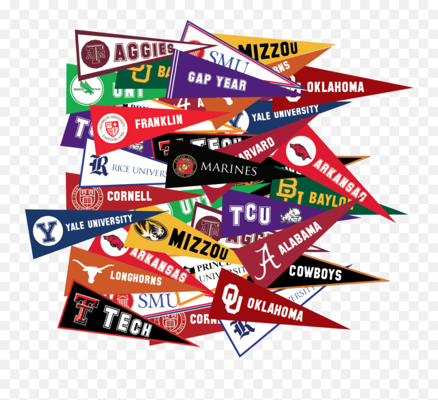 Clipart Parrot - Texas College Pennants Png Transparent Png Transparent College Pennant Png,Pennant Png
