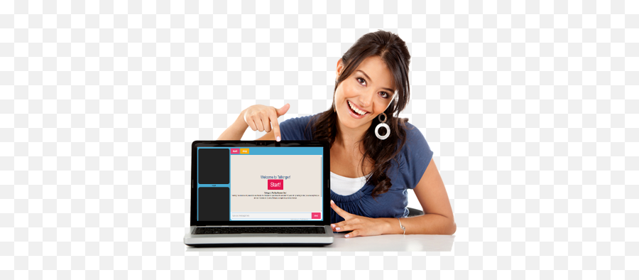 Download Omegle Video Random - Computer Training Centre Png Girl With Computer Png,Omegle Icon