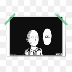 One Punch Man Saitama Ok Poster - One Punch Man Manga Simple Png,Saitama Transparent