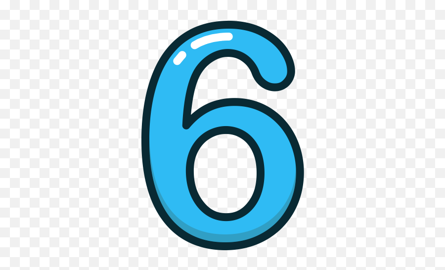 Number 6 Clipart Blue - Six Png,Number 6 Png