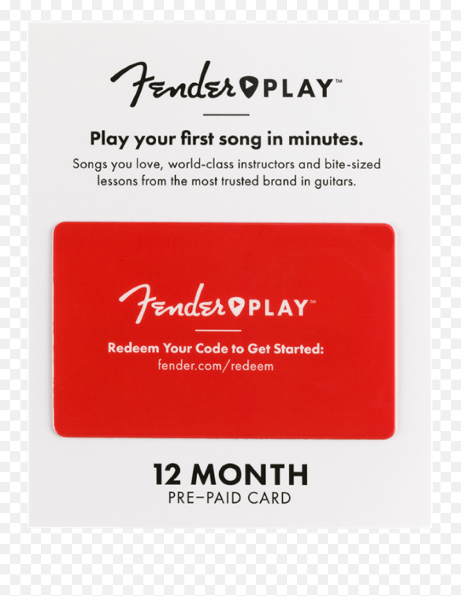 Fender Play 12 Month Subscription - Prepaid Card Fender Musical Instruments Corporation Png,Fender Logo Png