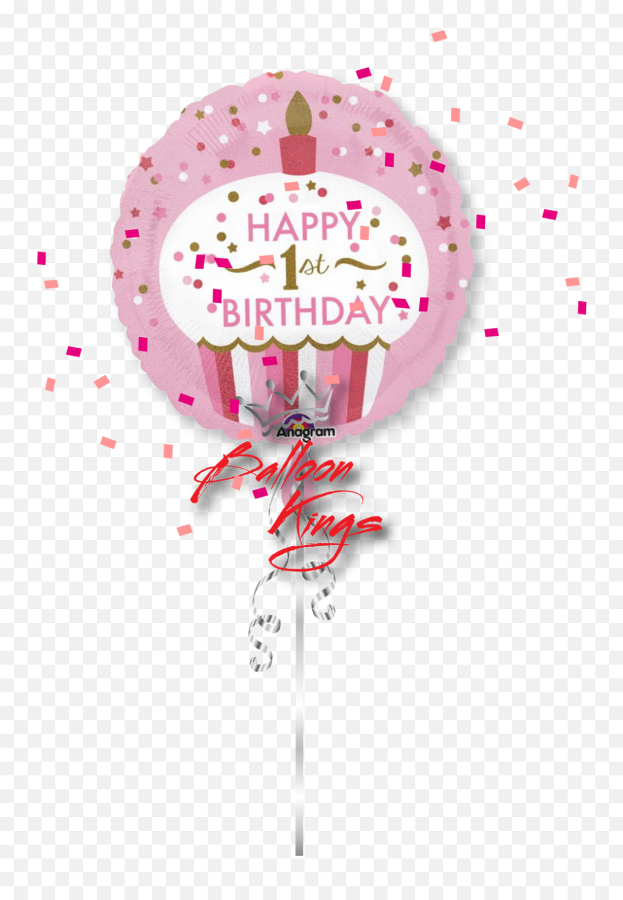 1st Birthday Little Girl Cupcake - First Birthday Balloon Png,Birthday Girl Png