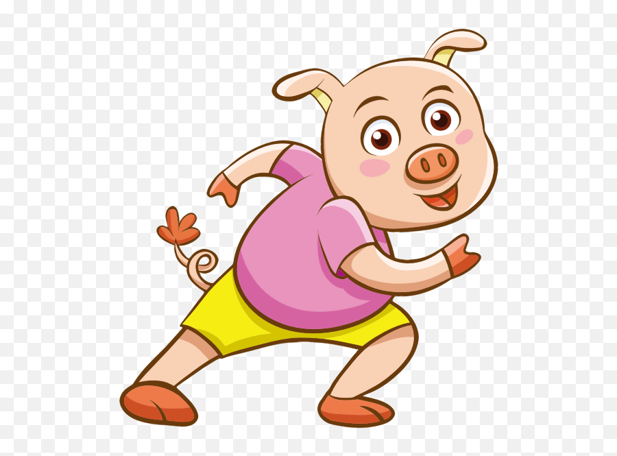 Cartoon Pig - Cartoon Pig Running Png,Cartoon Pig Png