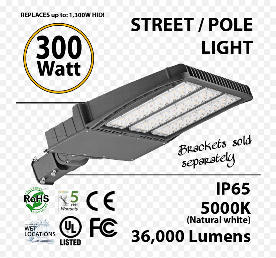 300w Led Shoebox Street Light Pole Mount Fixture 36000 Lumens 5000k Ul Ip65 - Restriction Of Hazardous Substances Directive Png,Light Pole Png