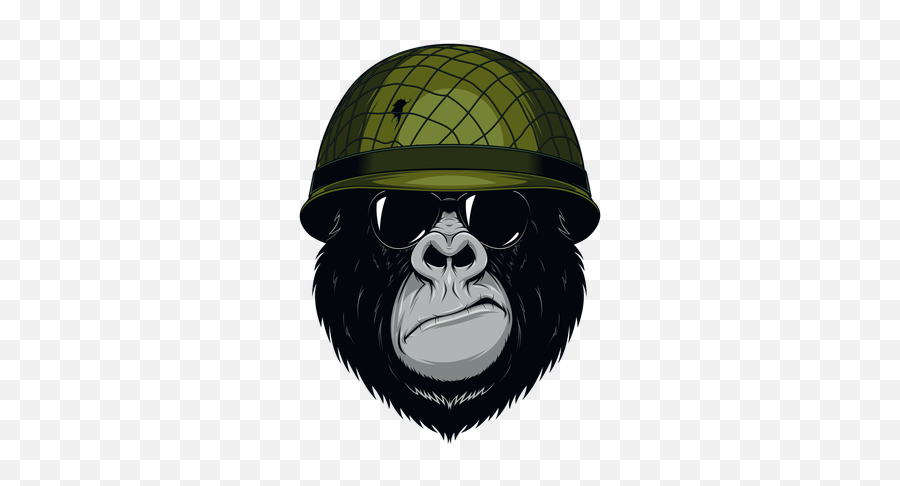 Download Grit Gorilla Knob Sticker - Goriila Cartoon With Smoking Gorilla Cartoon Png,Cartoon Glasses Png