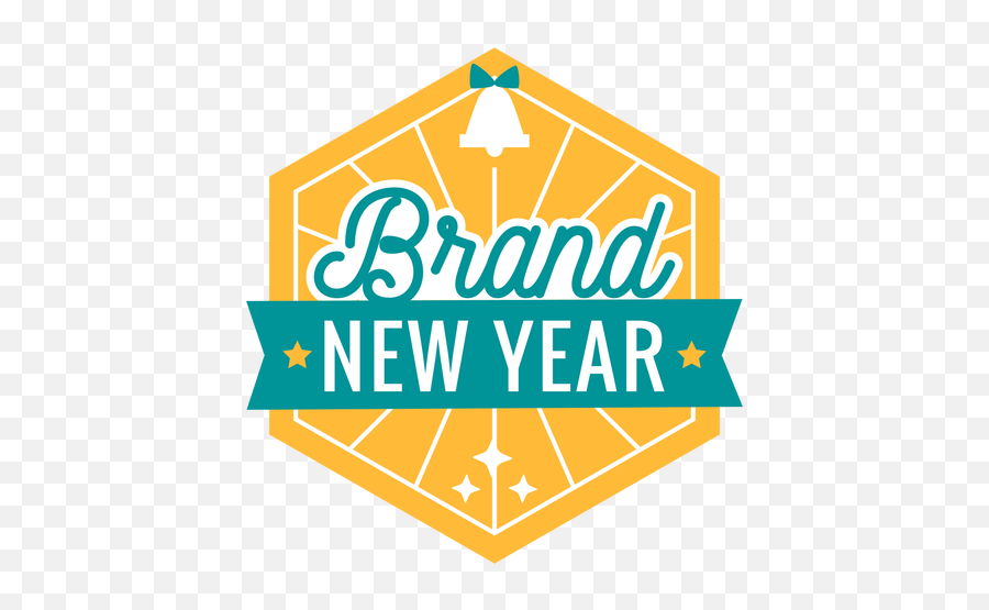 Brand New Year Badge Bell Sticker - Graphic Design Png,New Sticker Png