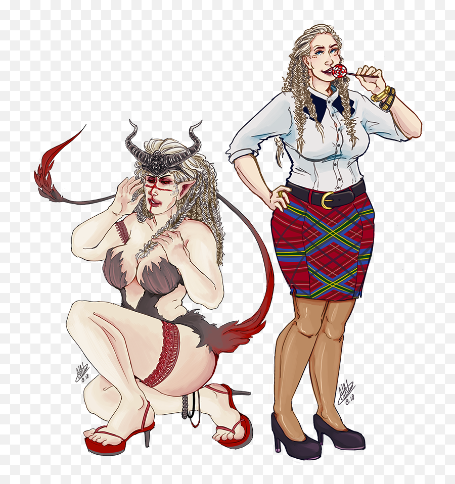 Download Duo Commission Oc U201clunau201d In Human And Succubus - Succubus Oc Png,Succubus Png