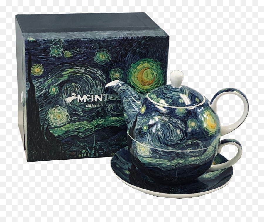 Van Gogh Starry Night Tea For One Mcintosh Trading - Van Gogh Tea Set Png,Starry Night Png