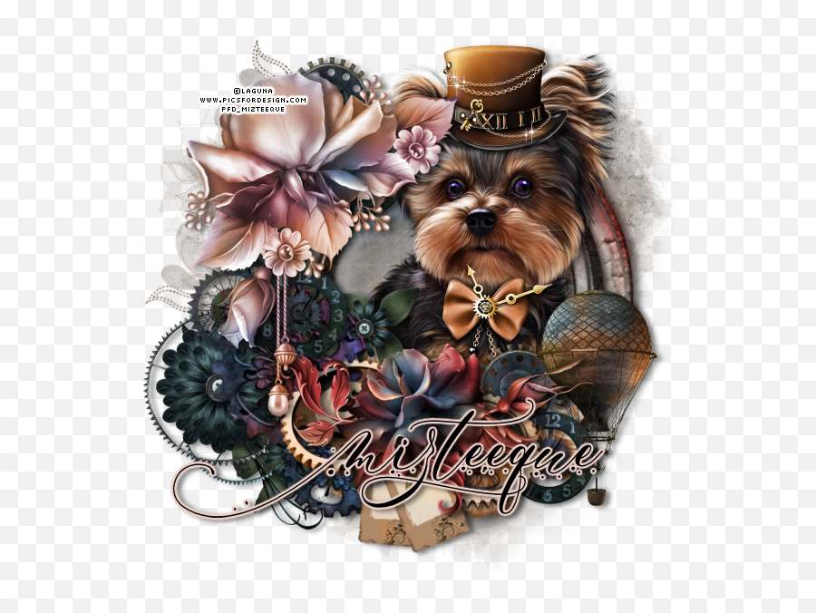 Mizteeques Tuts Steampunk Yorkie - Yorkshire Terrier Png,Yorkie Png