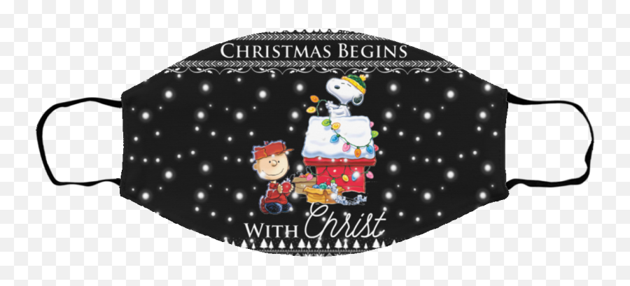 Snoopy Christmas Begins With Christ Ugly Face Mask - Mask Png,Charlie Brown Christmas Tree Png