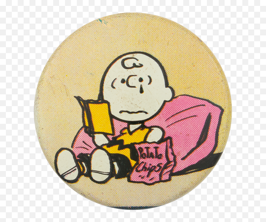 Charlie Brown With Potato Chips Busy Beaver Button Museum - Cartoon Png,Charlie Brown Png