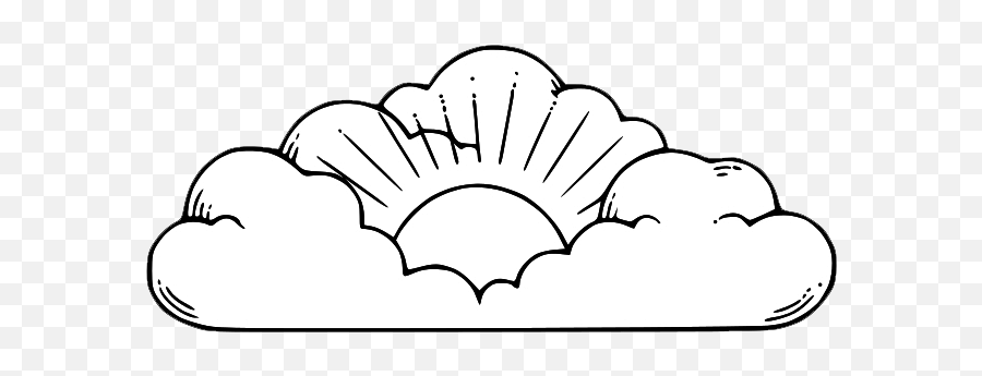 White Png Images - Sun Clouds Clipart Black And White,Sun Clipart Black And White Png